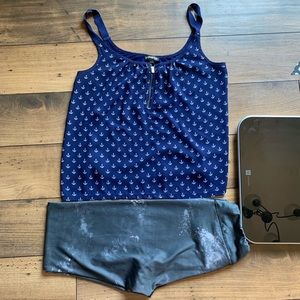3/$25 Express blue white anchor tank top, XS/TP